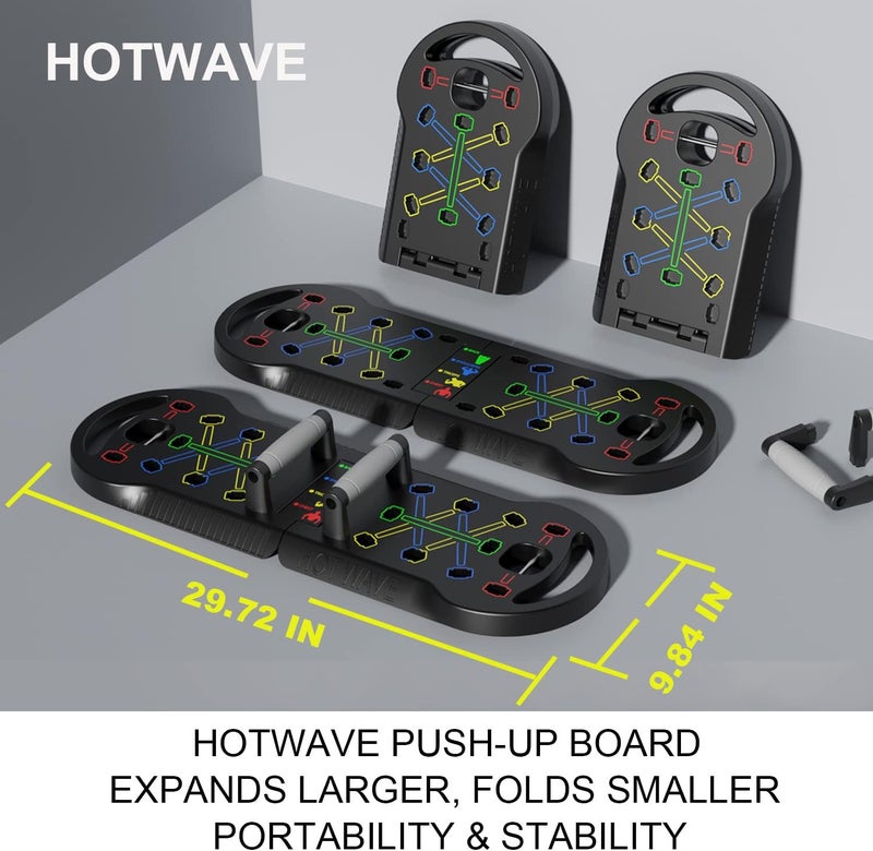 Hot Wave Push Up Board Fitness, Portable Foldable 20 in 1 Push Up Bar at Home Gym, Pushup Handles for Floor. Professional Strength Training Equipment For Man and Women,Patent Pending - Image 5